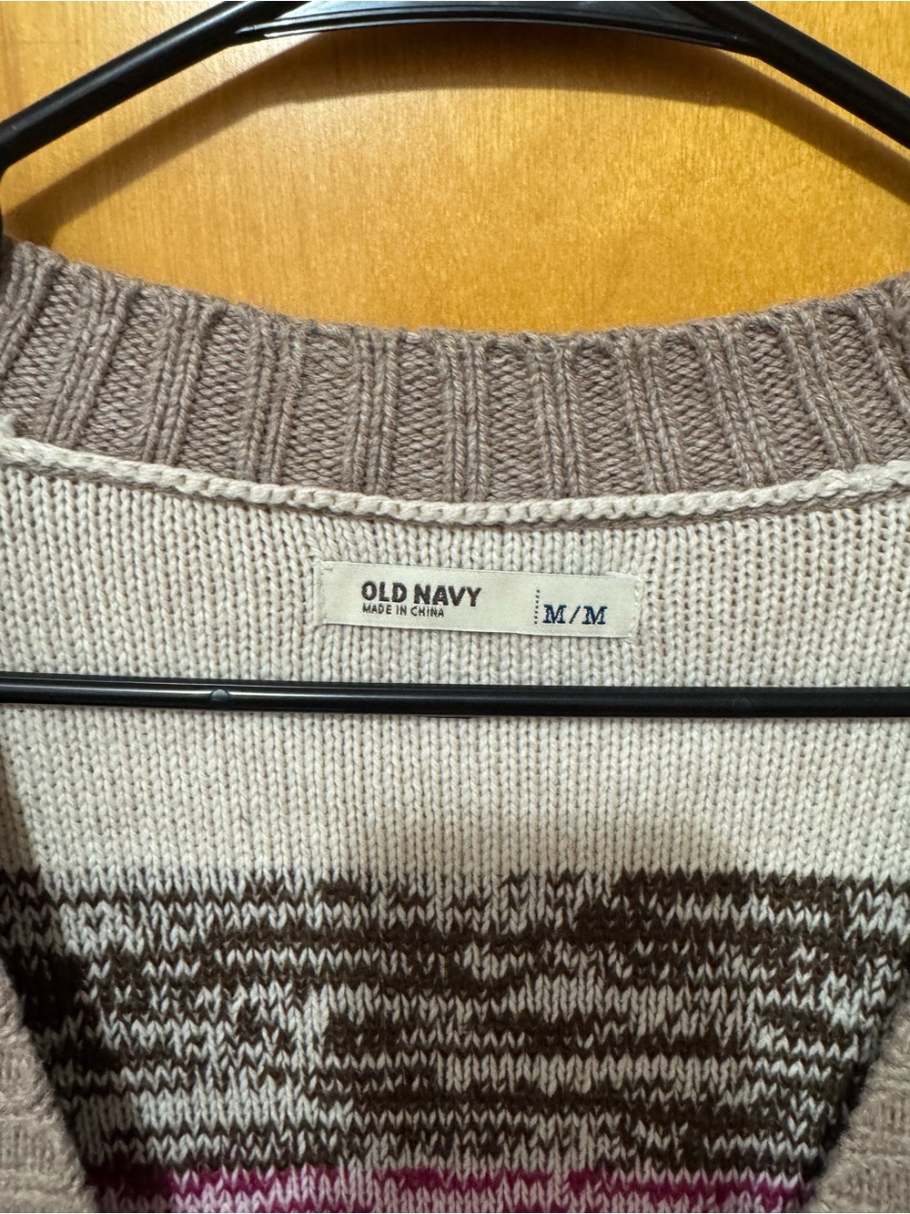 Old Navy Striped Button-Front Cardigan in Pink, Magenta, Cream, Brown - Picture 2 of 2